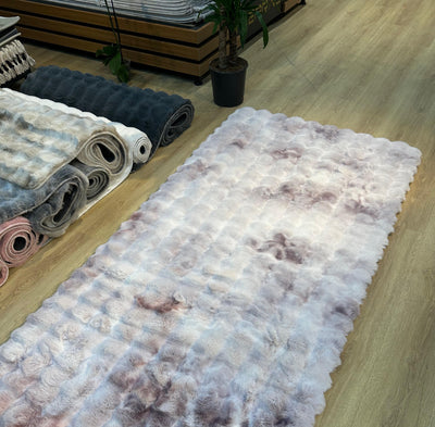 Mix Pembe Bubble Tavşan Serisi  Peluş Halı