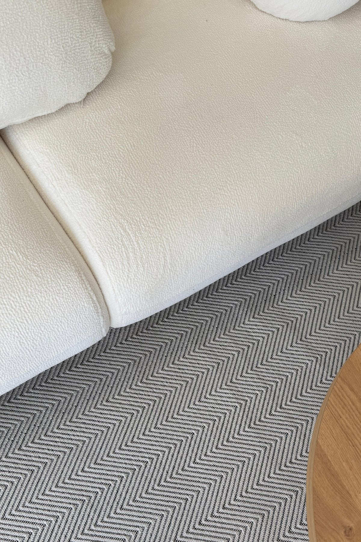 RUGSİS Sisal Leke Tutmaz Yıkanabilir Beyaz Halı Kilim