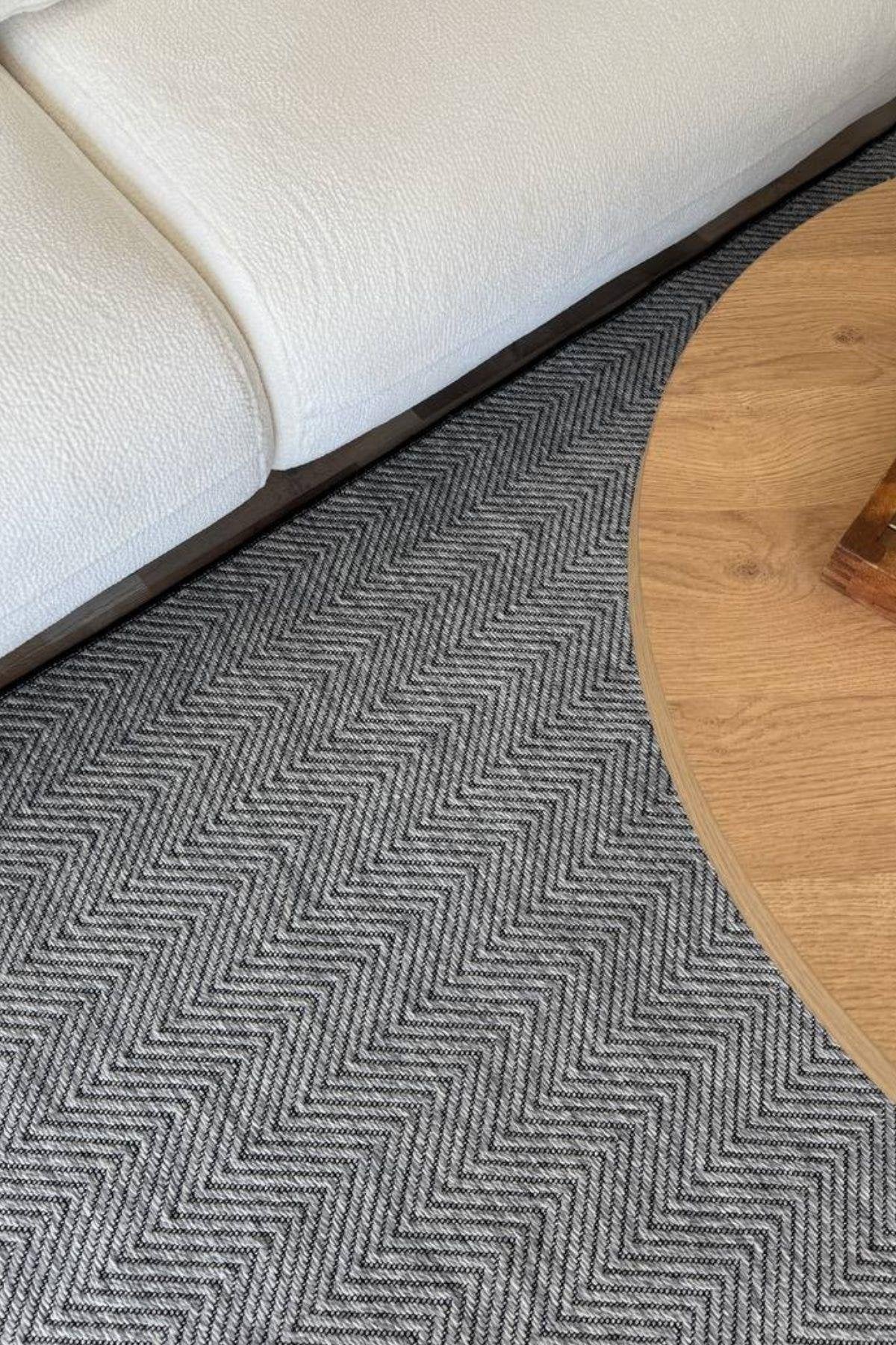 RUGSİS Sisal Leke Tutmaz Yıkanabilir Gri Halı Kilim