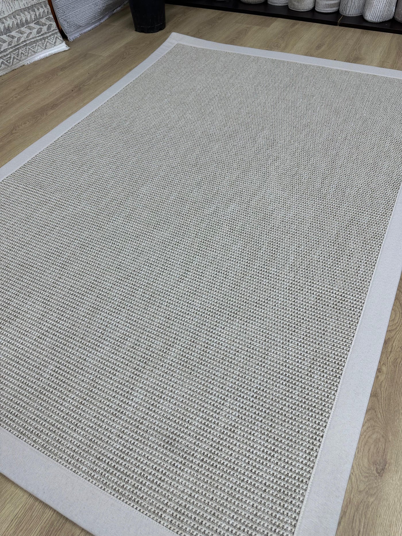 Rugland RL06 Beyaz/Krem Bordür Sisal Halı