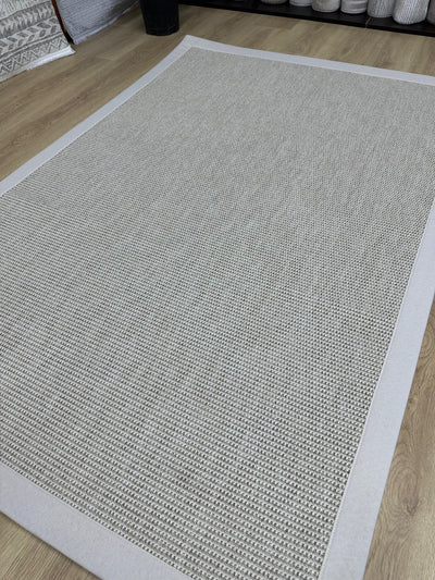Rugland RL06 Beyaz/Krem Bordür Sisal Halı