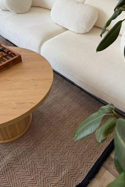 RUGSİS Sisal Leke Tutmaz Yıkanabilir Kahverengi Halı Kilim