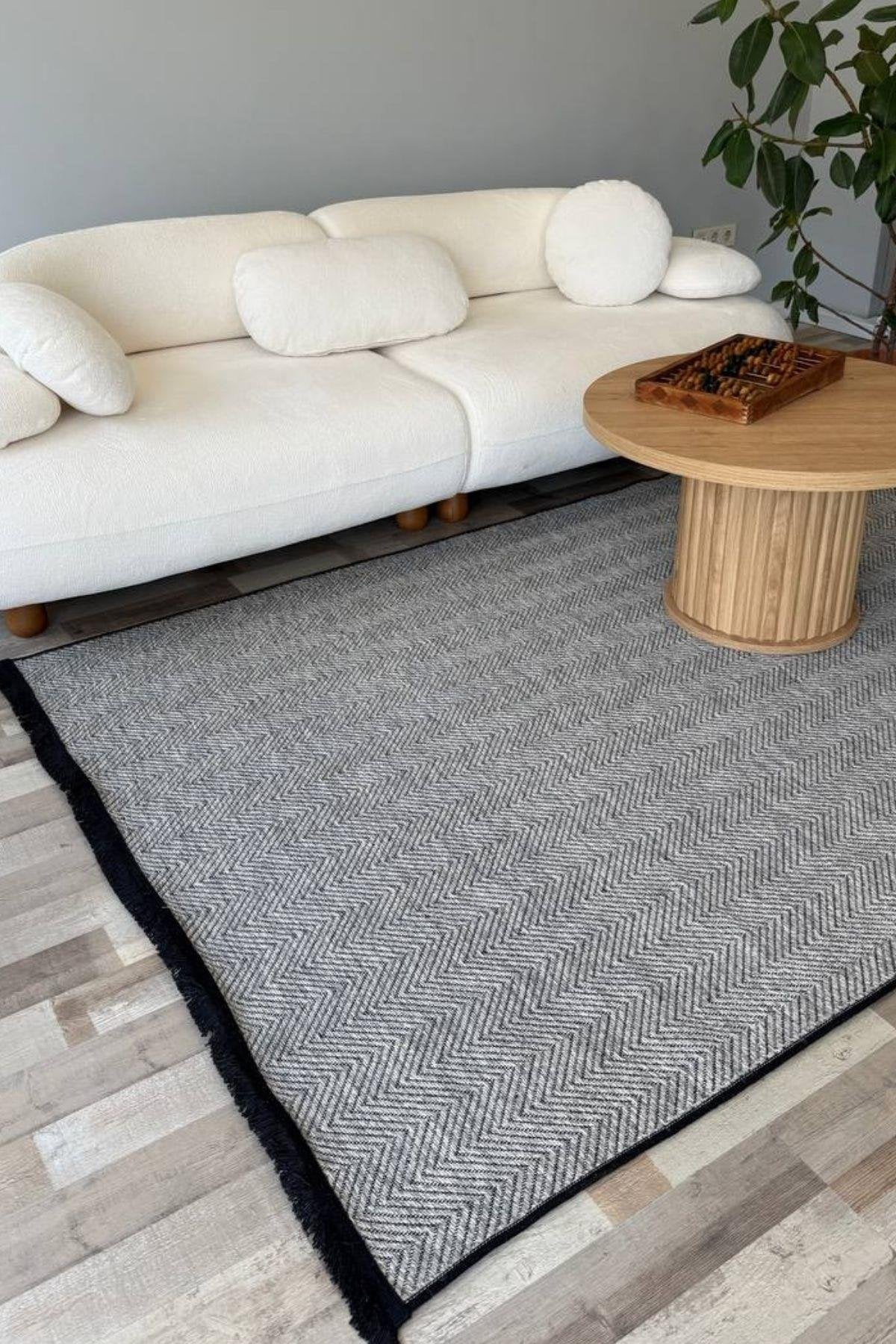 RUGSİS Sisal Leke Tutmaz Yıkanabilir Gri Halı Kilim