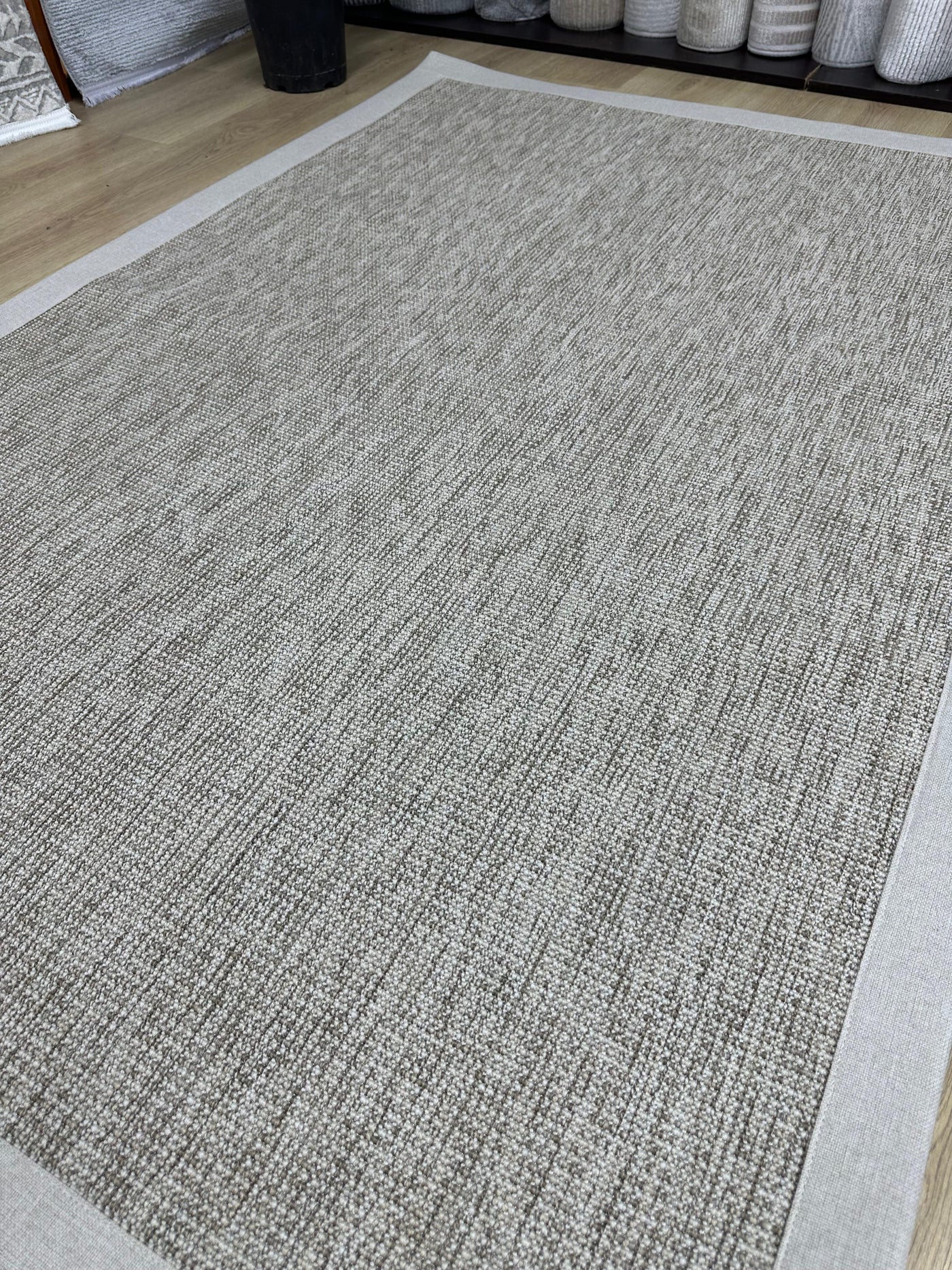 Rugland RL02 GRİ/BEYAZ Bordür Sisal Halı