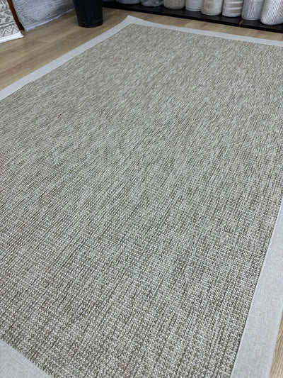 Rugland RL02 GRİ/BEYAZ Bordür Sisal Halı