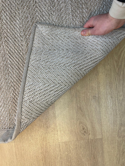 Rugland RL07 Balık Sırtı Desen Krem/Bej Bordür Sisal Halı