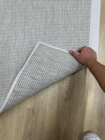 Rugland RL06 Beyaz/Krem Bordür Sisal Halı