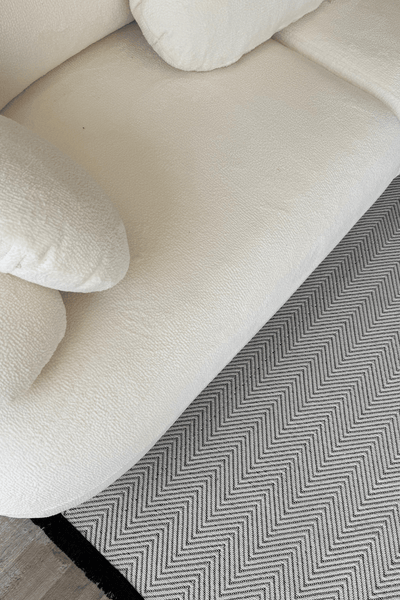 RUGSİS Sisal Leke Tutmaz Yıkanabilir Beyaz Halı Kilim