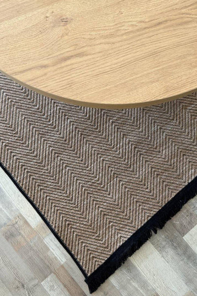 RUGSİS Sisal Leke Tutmaz Yıkanabilir Kahverengi Halı Kilim