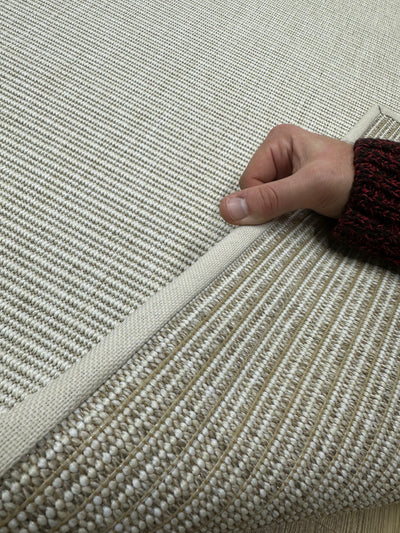 Rugland RL02 GRİ/BEYAZ Bordür Sisal Halı