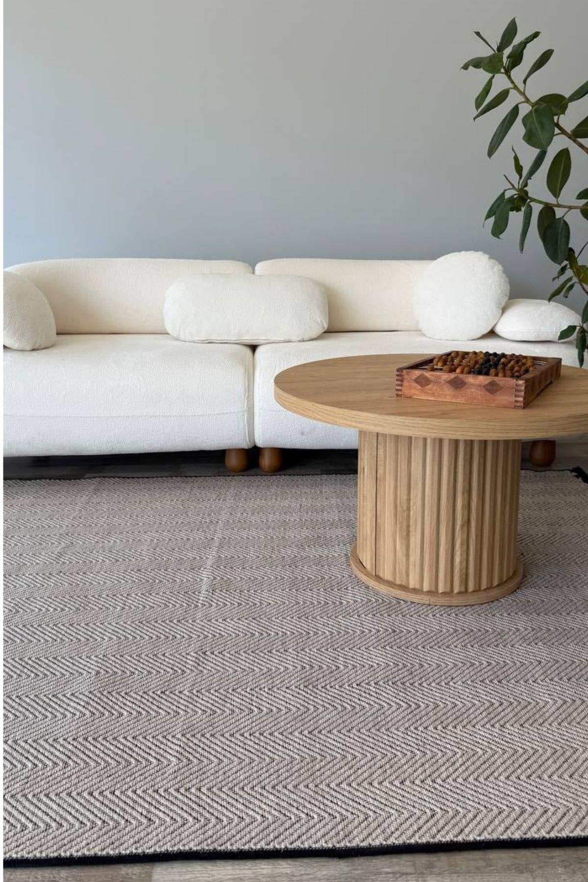 RUGSİS Sisal Leke Tutmaz Yıkanabilir Krem Halı Kilim