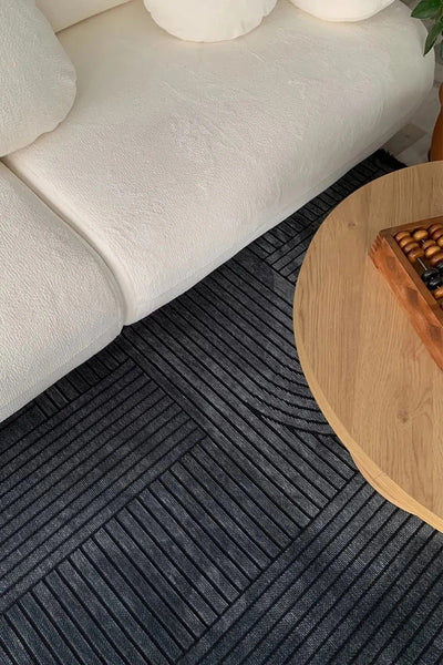 BOHEM DESEN YIKANABİLİR ANTRASİT ŞÖNİL KİLİM