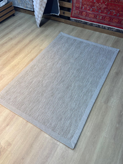 Rugland RL07 Balık Sırtı Desen Krem/Bej Bordür Sisal Halı