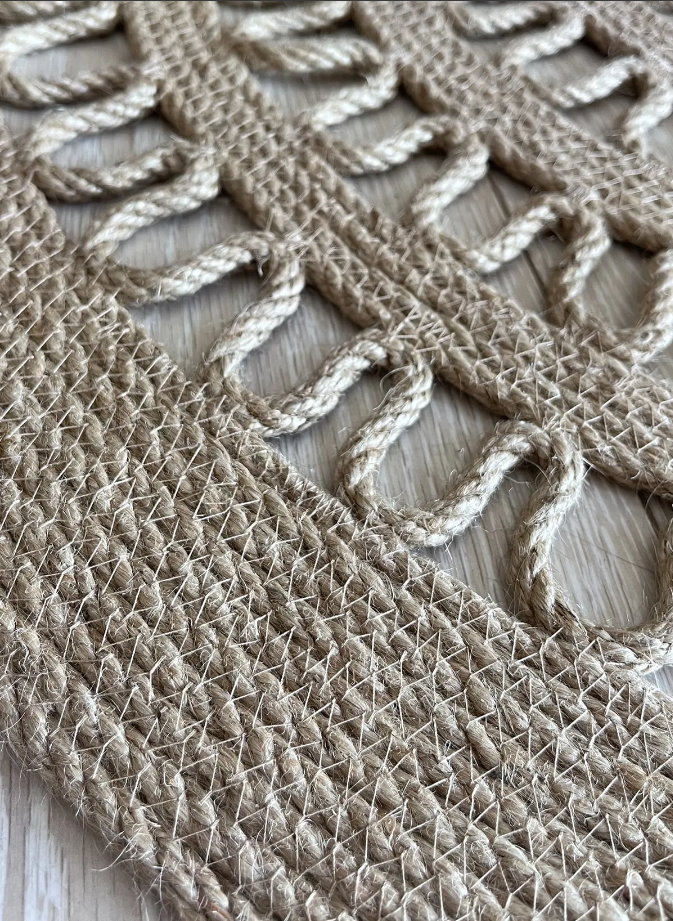 Delhi Jüt Sisal Çiçek Model Dekoratif Modern Hasır Kilim RGD001