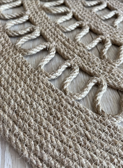 Delhi Jüt Sisal Çiçek Model Dekoratif Modern Hasır Kilim RGD001