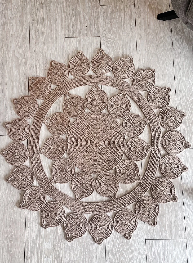 Sisal Motifli Damla Model Dekoratif Modern Jüt Hasır Kilim RGD005