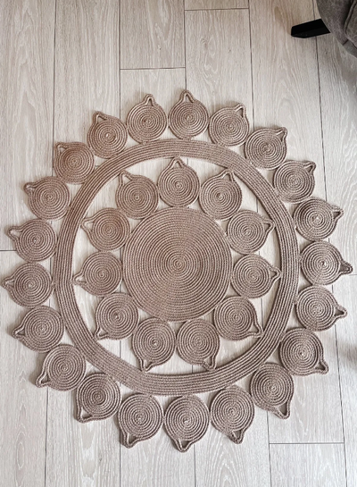 Sisal Motifli Damla Model Dekoratif Modern Jüt Hasır Kilim RGD005