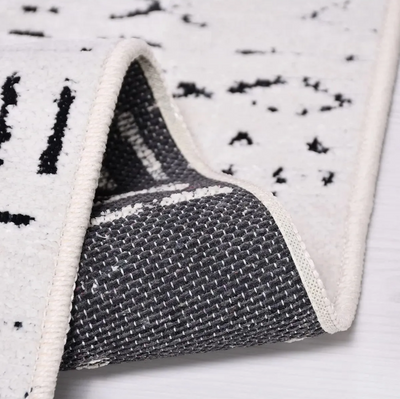 İSKANDİNAV DESEN MODERN BEYAZ ŞÖNİL KİLİM