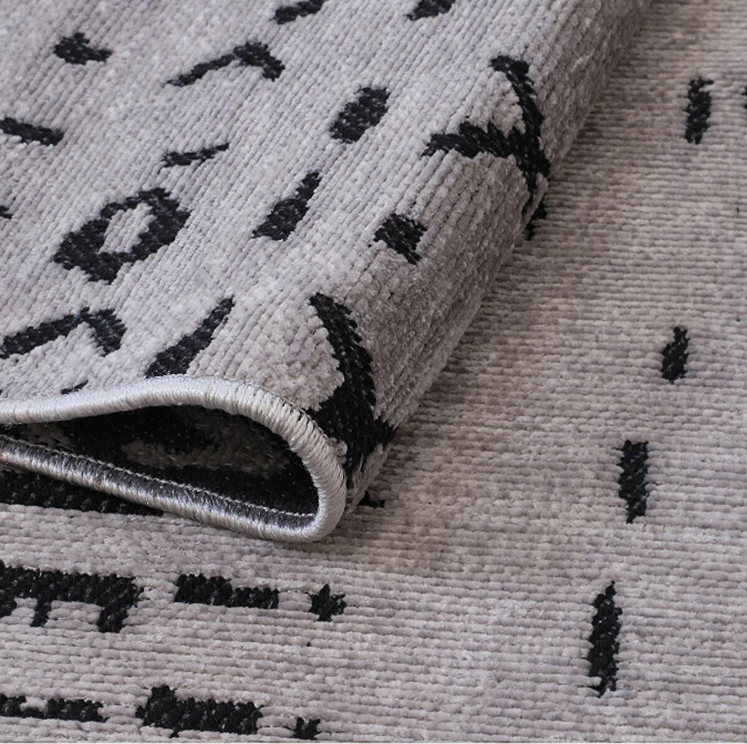 İSKANDİNAV DESEN MODERN GRİ ŞÖNİL KİLİM