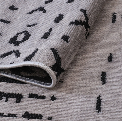 İSKANDİNAV DESEN MODERN GRİ ŞÖNİL KİLİM