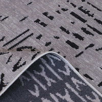 İSKANDİNAV DESEN MODERN GRİ ŞÖNİL KİLİM