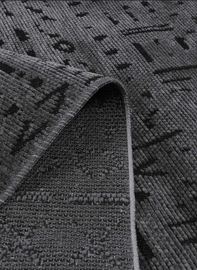 İSKANDİNAV DESEN YIKANABİLİR ANTRASİT ŞÖNİL KİLİM