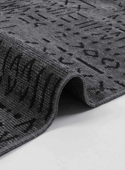 İSKANDİNAV DESEN YIKANABİLİR ANTRASİT ŞÖNİL KİLİM
