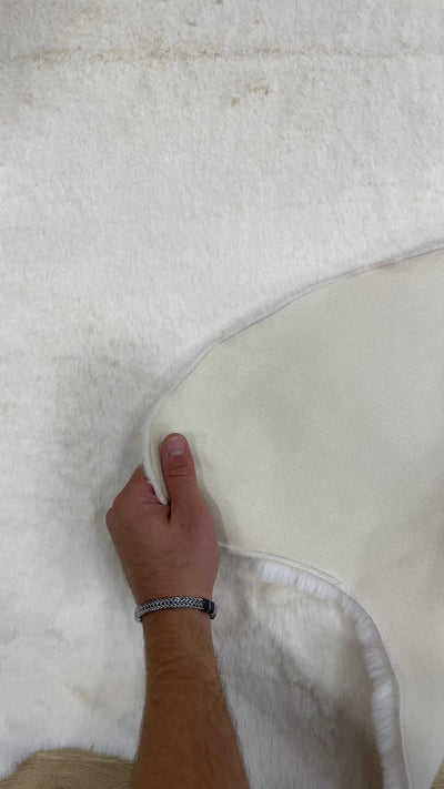 Rugland Puffy Yumuşak Dokulu Tavşan Postu Krem