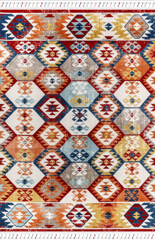 Antique AN002 Çok Renkli Hav Toz Vermez Halı