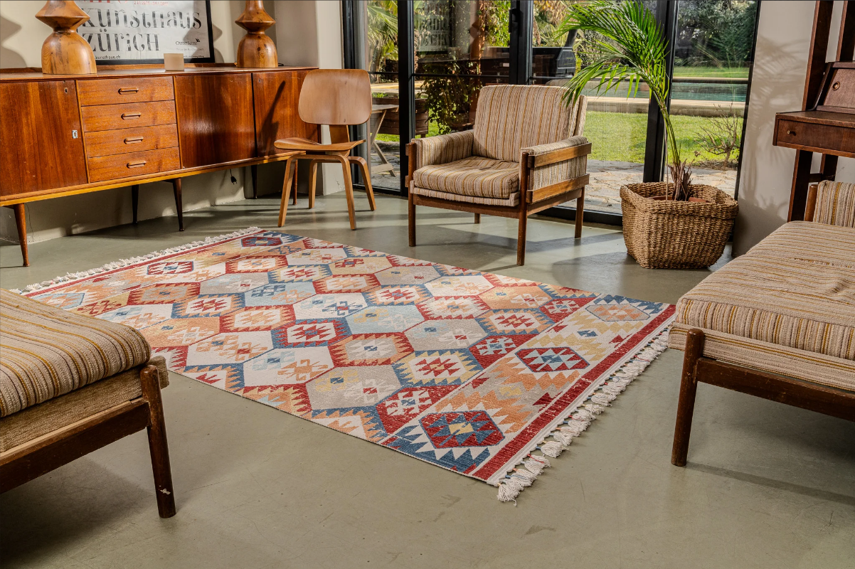 Antique AN002 Çok Renkli Hav Toz Vermez Halı