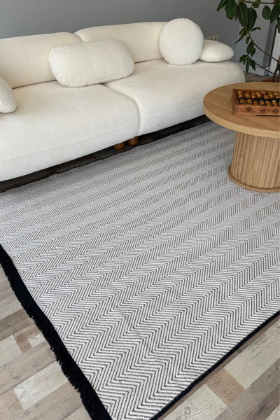 RUGSİS Sisal Leke Tutmaz Yıkanabilir Beyaz Halı Kilim
