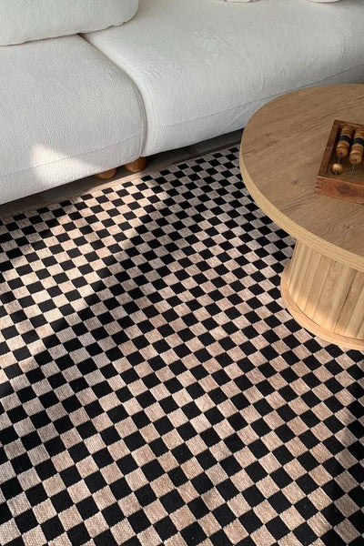 DAMA DESEN YIKANABİLİR KAHVE ŞÖNİL KİLİM