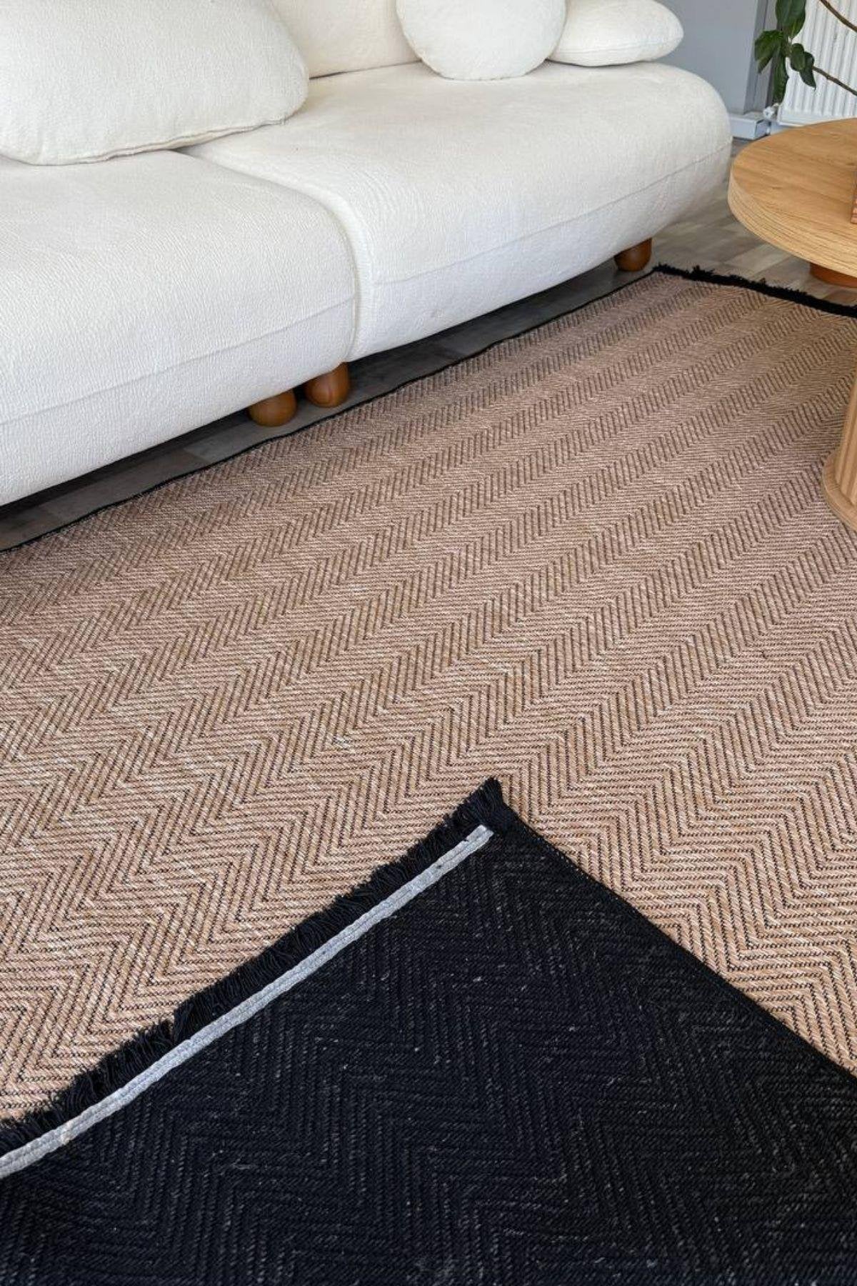 RUGSİS Sisal Leke Tutmaz Yıkanabilir Kahverengi Halı Kilim
