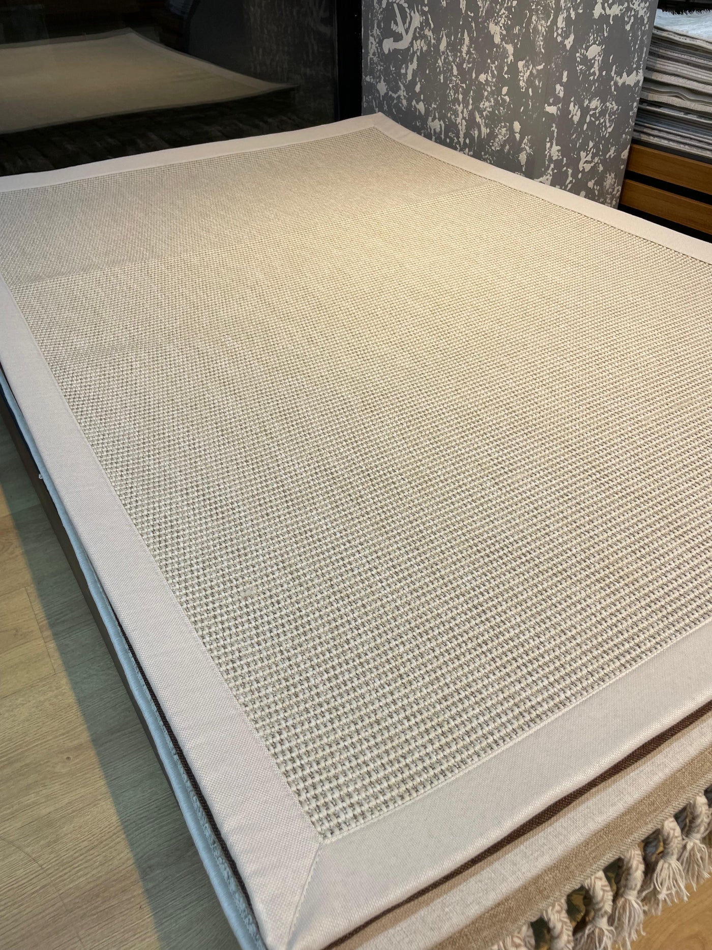 Rugland RL06 Beyaz/Krem Bordür Sisal Halı