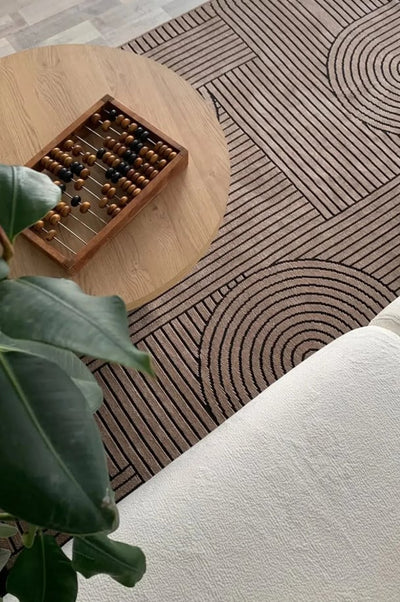 BOHEM DESEN YIKANABİLİR KAHVE ŞÖNİL KİLİM