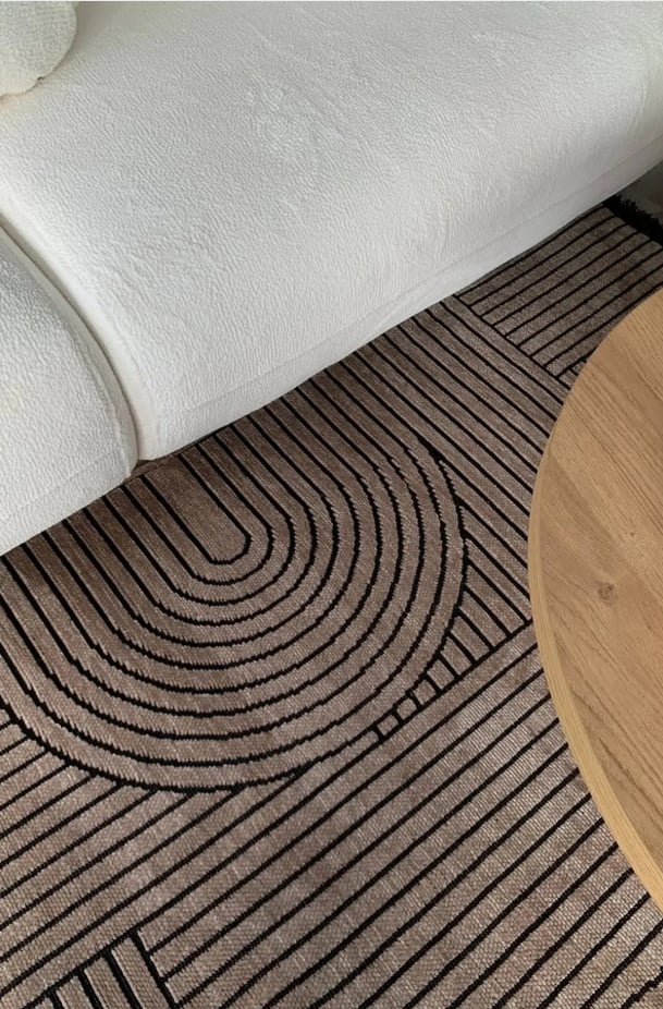 BOHEM DESEN YIKANABİLİR KAHVE ŞÖNİL KİLİM