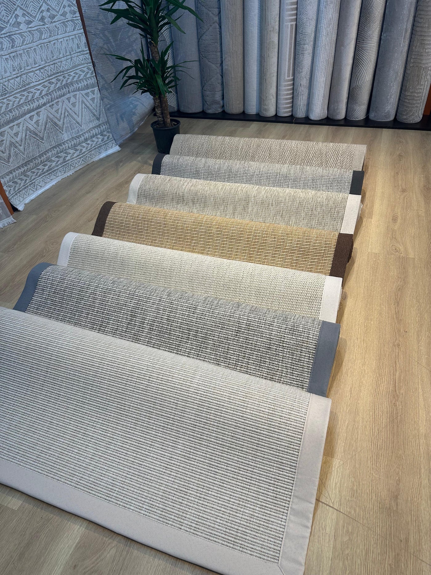 Rugland RL04 Beyaz/Bej Bordür Sisal Halı