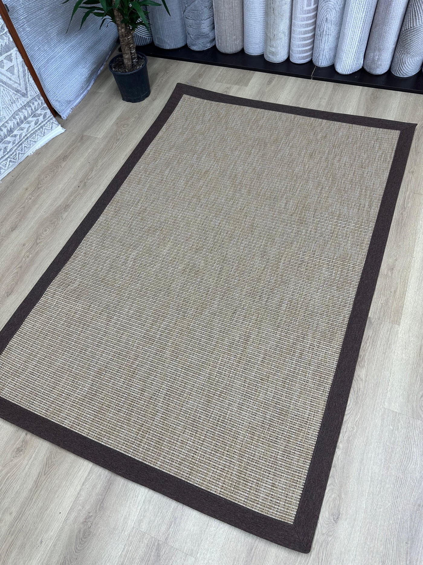 Rugland RL03 Kahve Bordür Sisal Halı