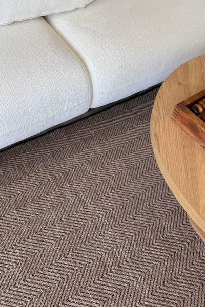 RUGSİS Sisal Leke Tutmaz Yıkanabilir Kahverengi Halı Kilim