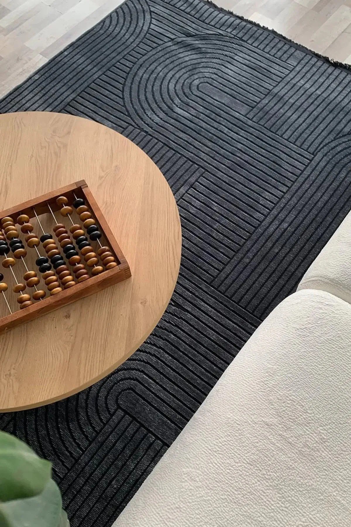 BOHEM DESEN YIKANABİLİR ANTRASİT ŞÖNİL KİLİM