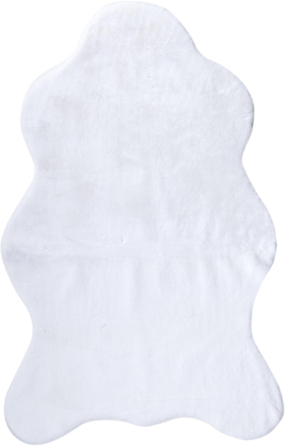 Rugland Puffy Yumuşak Dokulu Tavşan Postu Beyaz