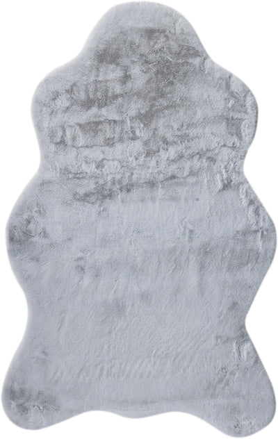 Rugland Puffy Yumuşak Dokulu Tavşan Postu Gri