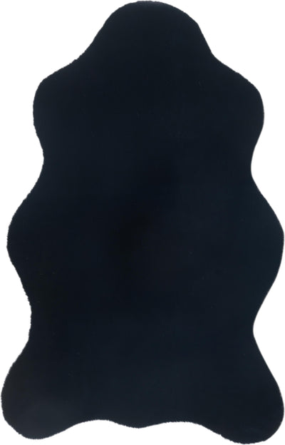 Rugland Puffy Yumuşak Dokulu Tavşan Postu Siyah